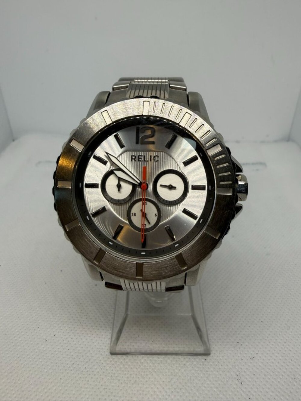 Relic by Fossil Dorian ZR16019 Men's 48mm Silver Black Red Multifunction Watch